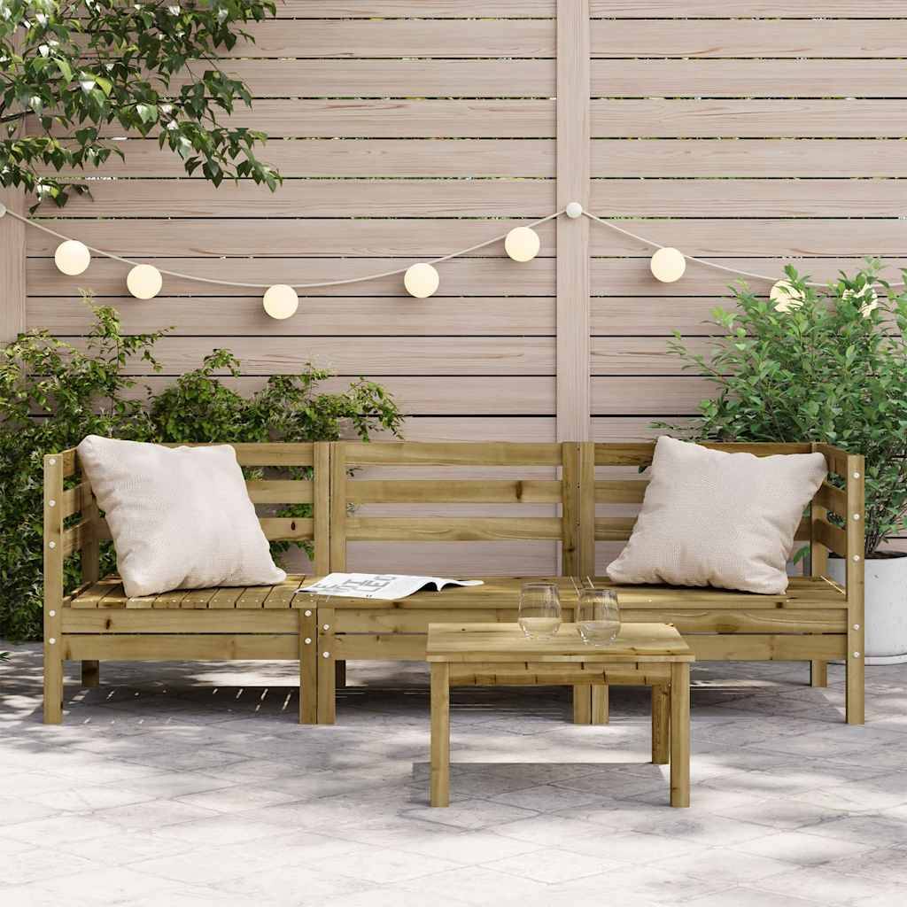 vidaXL Gartensofa 3-Sitzer Kiefernholz Imprägniert