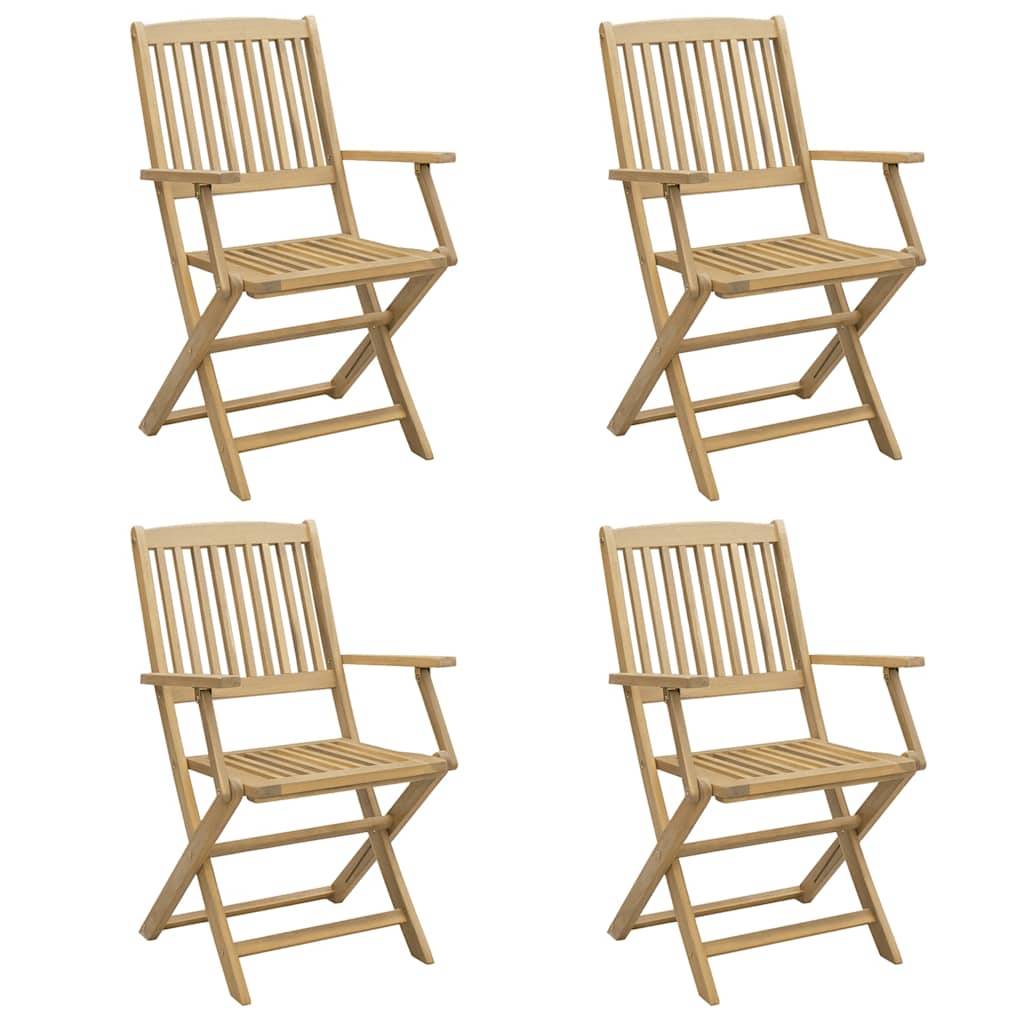 vidaXL Gartenstühle 4 Stk. Klappbar 57,5x54,5x90 cm Massivholz Akazie