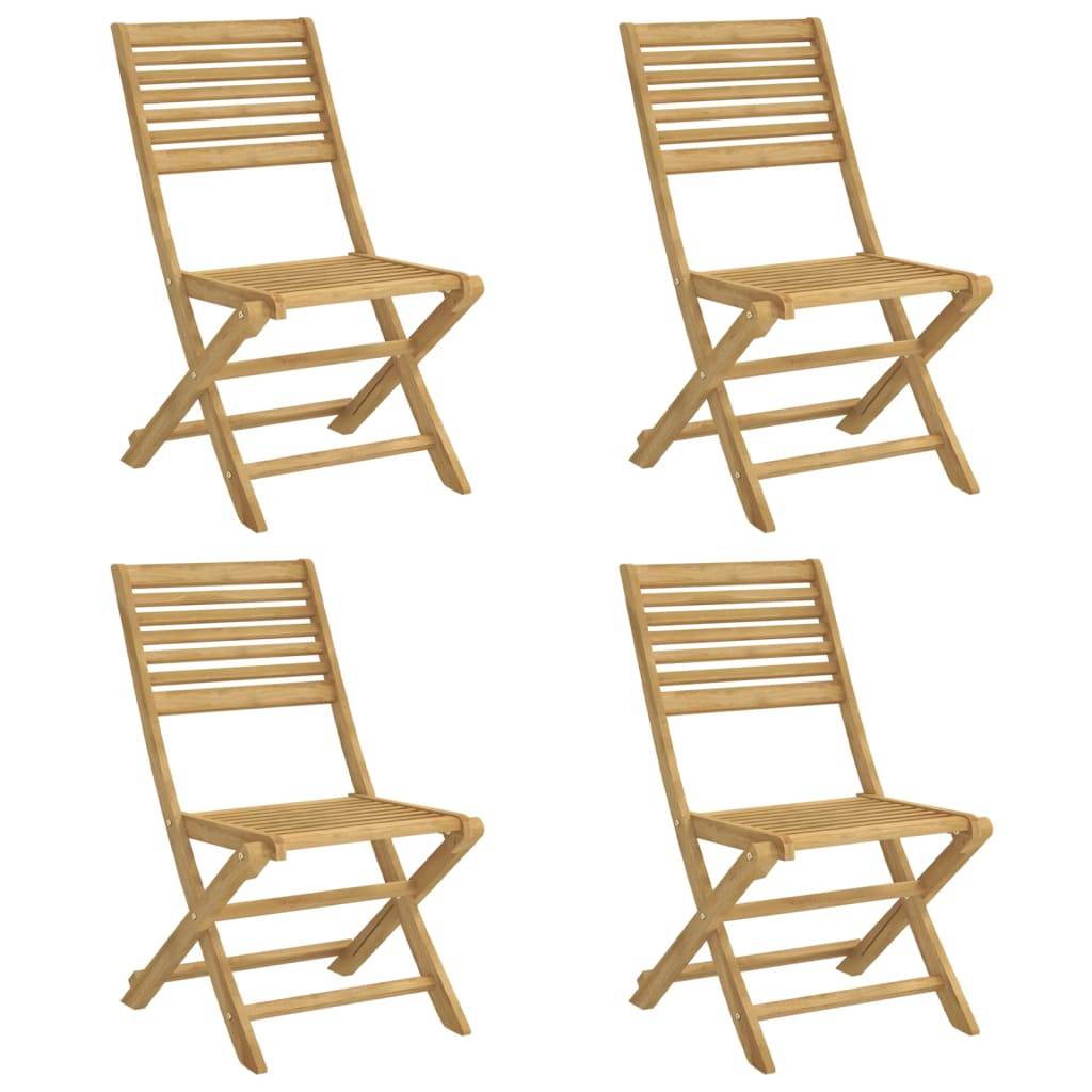 vidaXL Gartenstühle 4 Stk. Klappbar 48,5x61,5x87 cm Massivholz Akazie