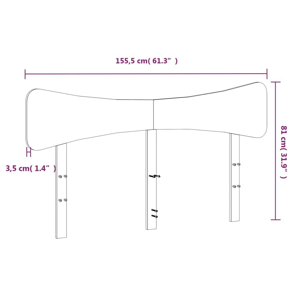 vidaXL Kopfteil Wachsbraun 150 cm Massivholz Kiefer