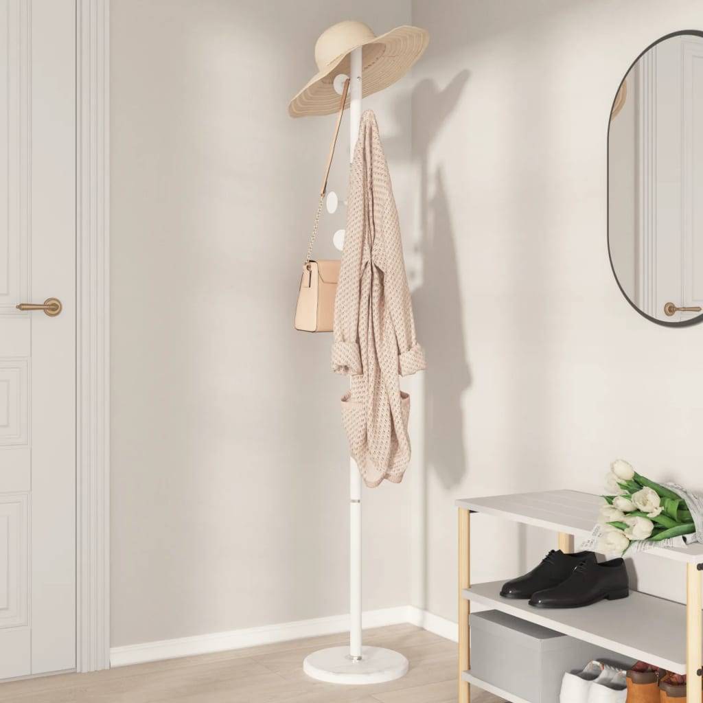 vidaXL Garderobenständer Weiß 176 cm Pulverbeschichtetes Eisen