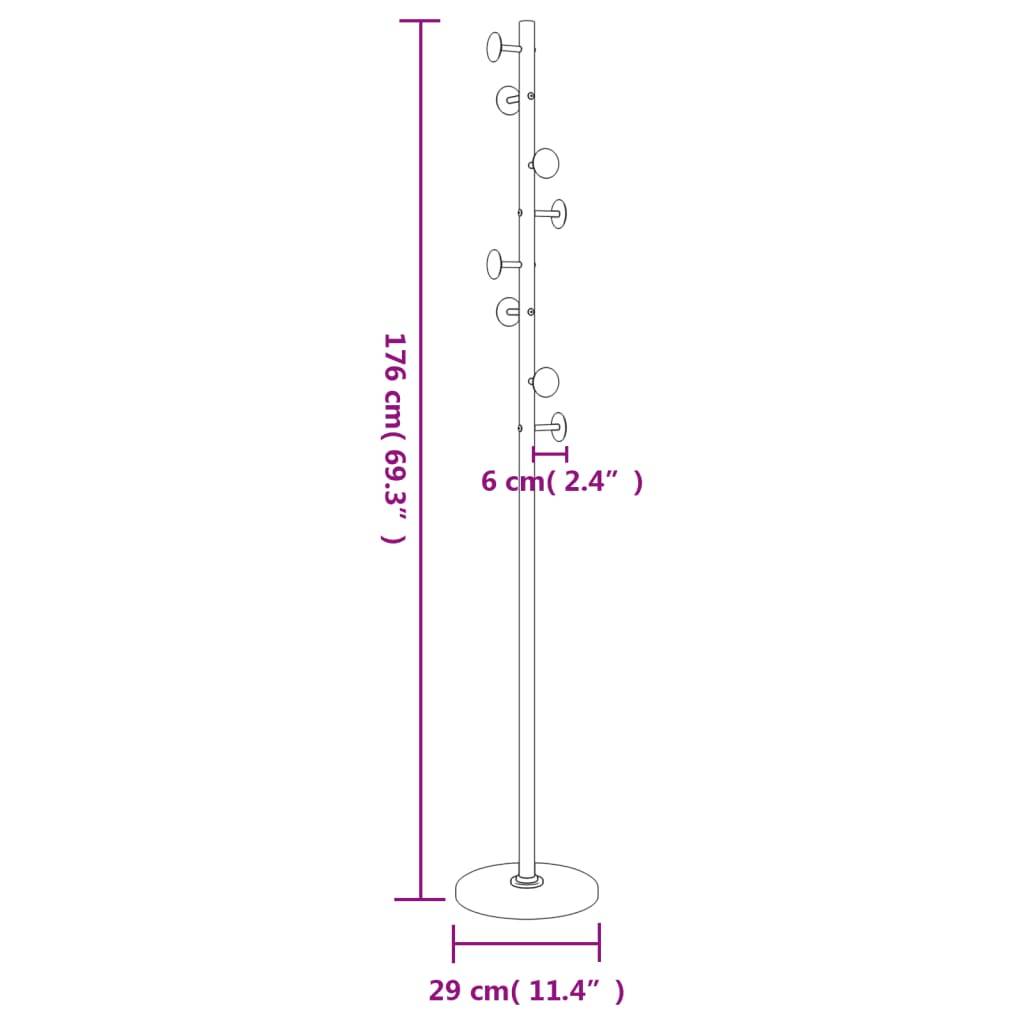 vidaXL Garderobenständer Weiß 176 cm Pulverbeschichtetes Eisen