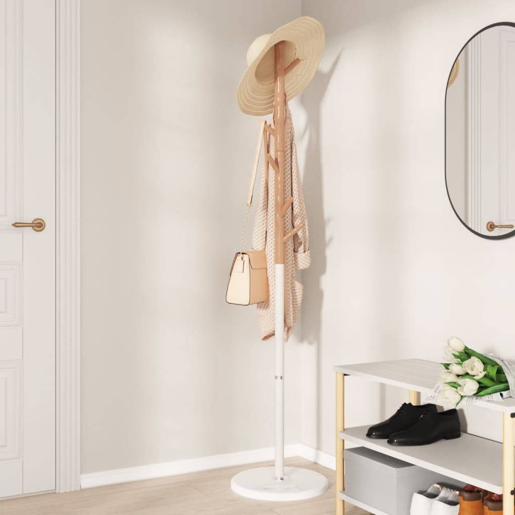 vidaXL Garderobenständer Weiß 172 cm Pulverbeschichtetes Eisen
