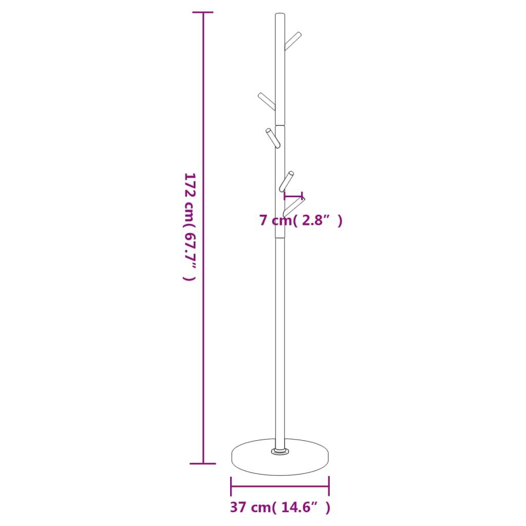 vidaXL Garderobenständer Weiß 172 cm Pulverbeschichtetes Eisen
