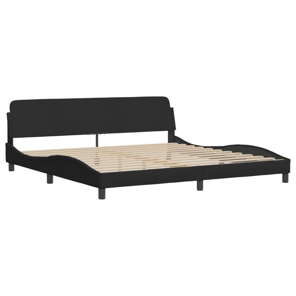 vidaXL Bett mit Matratze Schwarz 200x200 cm Stoff