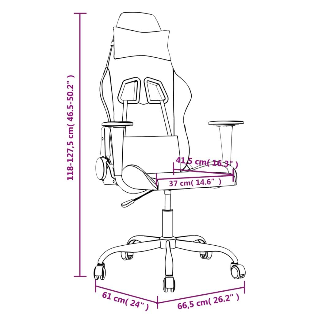 vidaXL Gaming-Stuhl mit Massagefunktion Schwarz und Orange Kunstleder