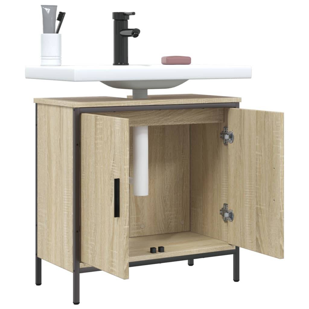 vidaXL Waschbeckenunterschrank Sonoma-Eiche 60x30x60 cm Holzwerkstoff
