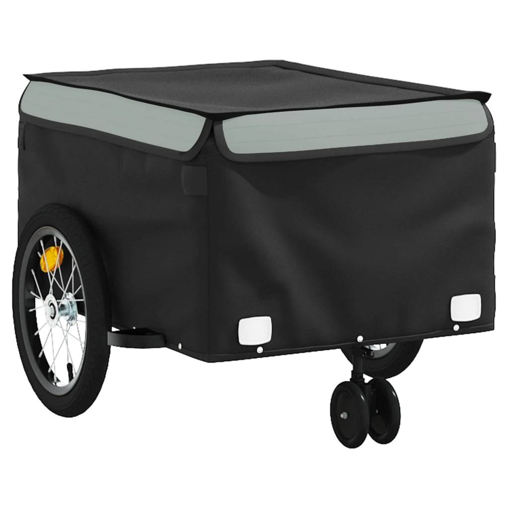 vidaXL Fahrradanhänger Schwarz und Grau 45 kg Eisen