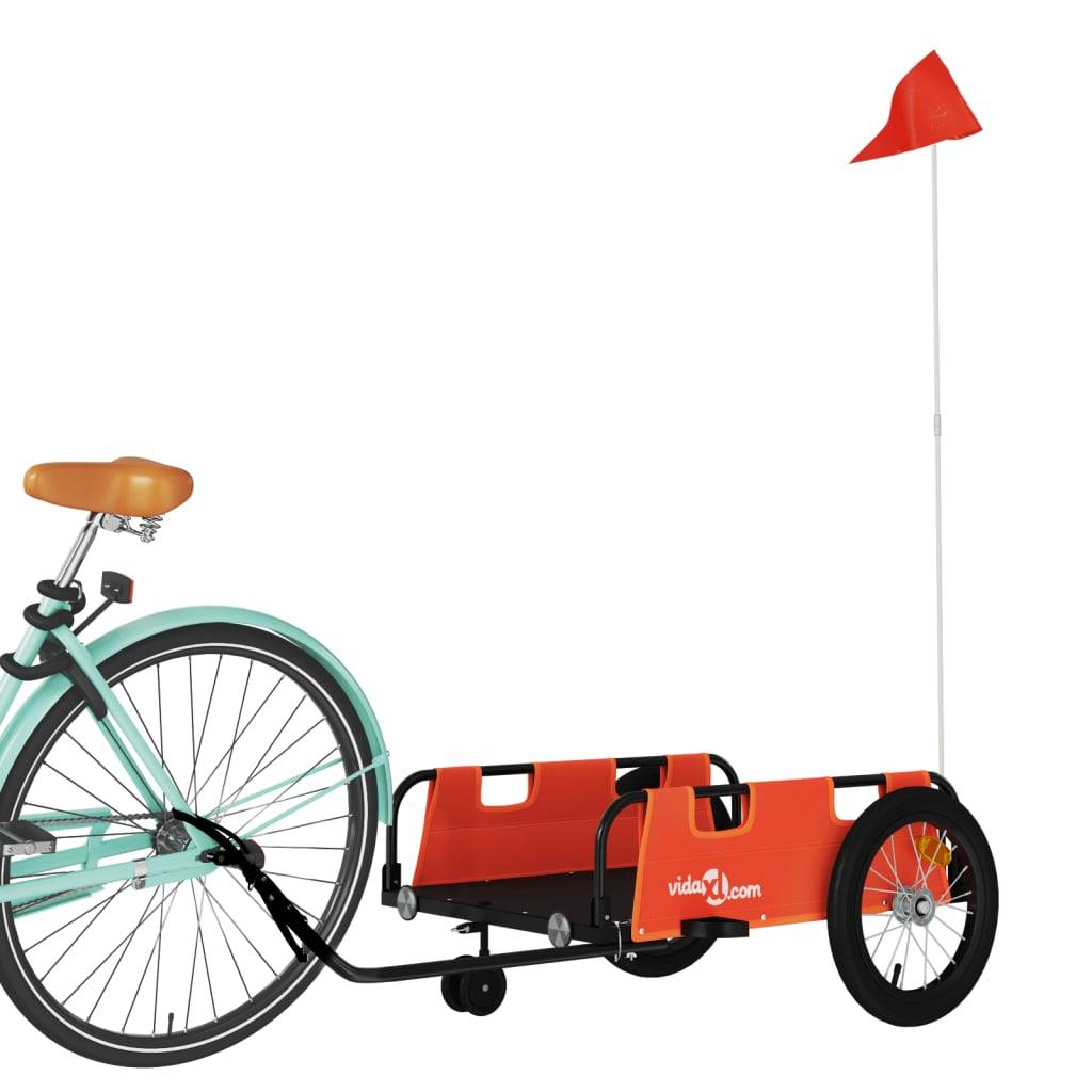vidaXL Fahrradanhänger Orange Oxford-Gewebe und Eisen
