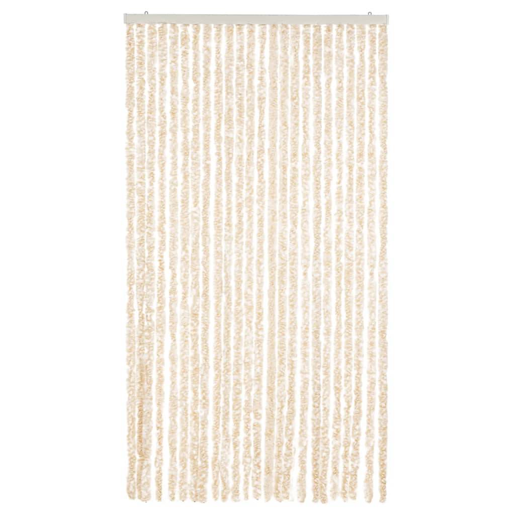 vidaXL Fliegenvorhang Beige und Weiß 100x230 cm Chenille