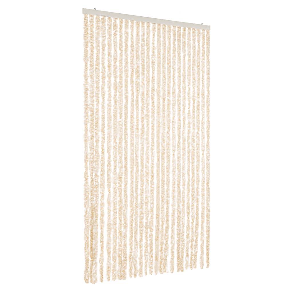 vidaXL Fliegenvorhang Beige und Weiß 100x230 cm Chenille