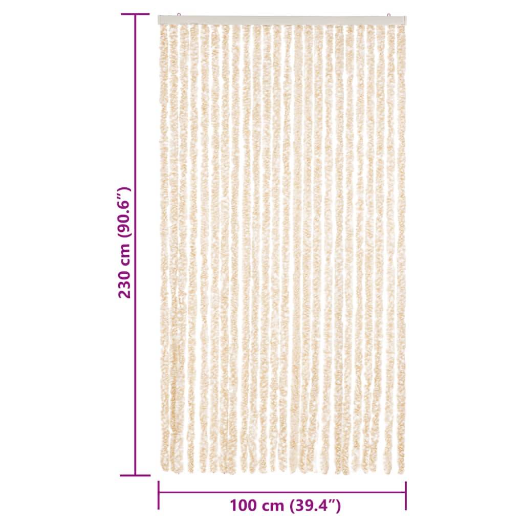 vidaXL Fliegenvorhang Beige und Weiß 100x230 cm Chenille