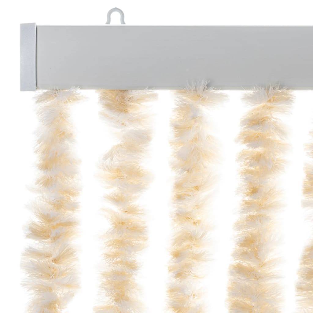 vidaXL Fliegenvorhang Beige und Weiß 100x230 cm Chenille