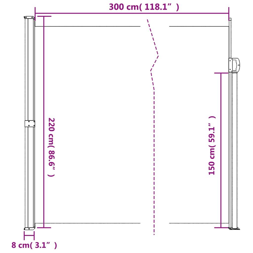 vidaXL Seitenmarkise Ausziehbar Taupe 220x300 cm
