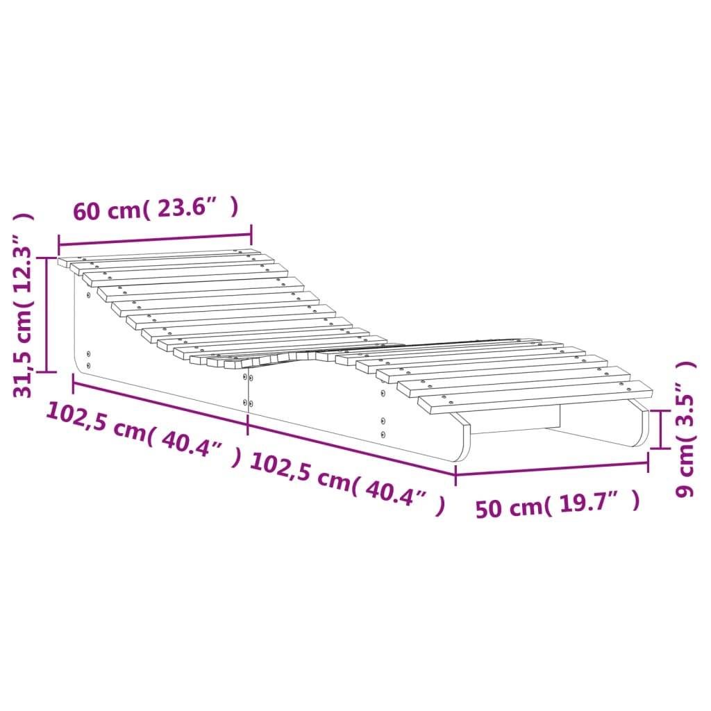 vidaXL Sonnenliege 205x60x31,5 cm Massivholz Douglasie