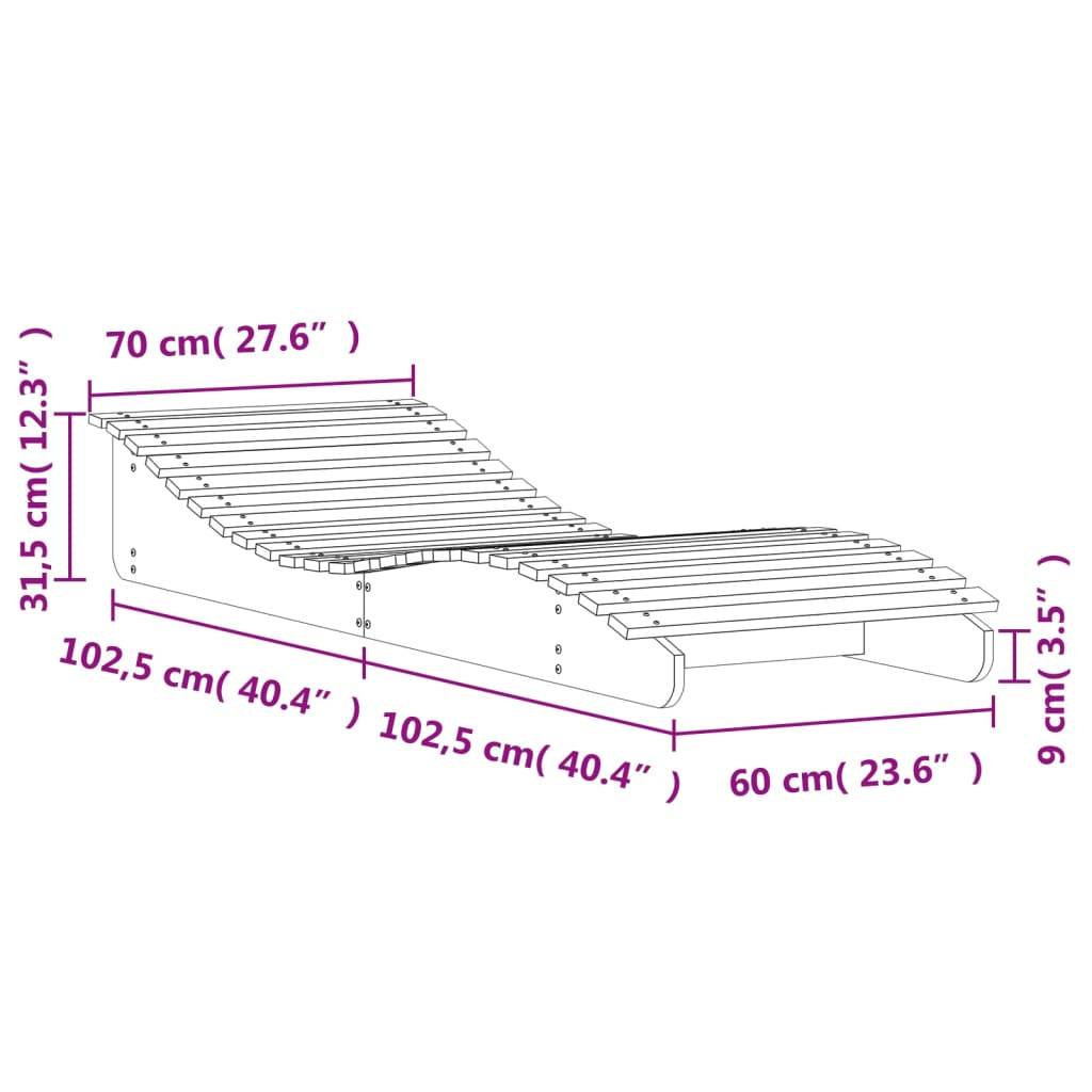 vidaXL Sonnenliege Weiß 205x70x31,5 cm Massivholz Kiefer