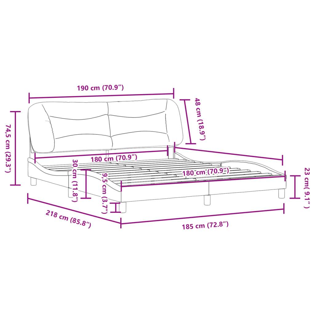 vidaXL Bettgestell ohne Matratze "Hvar" Cappuccino-Braun 180x200 cm Kunstleder