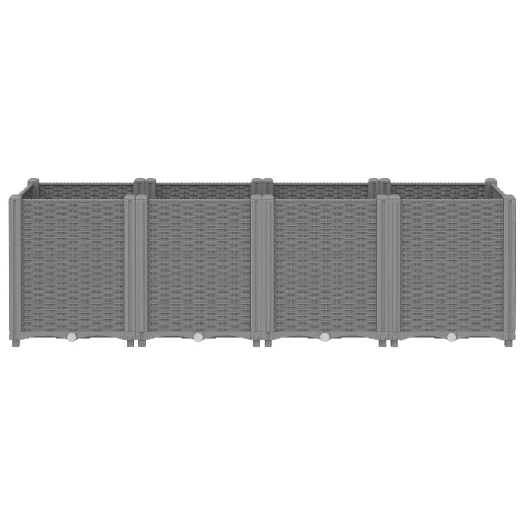 vidaXL Pflanzkübel Hellgrau 160x40x53 cm PP