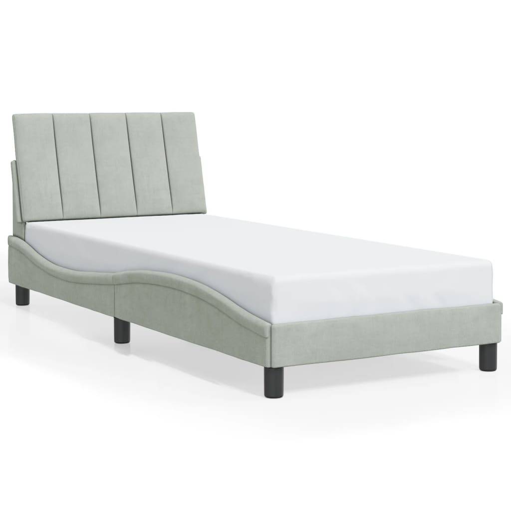 vidaXL Bettgestell ohne Matratze "Hanko" Hellgrau 80x200 cm Samt