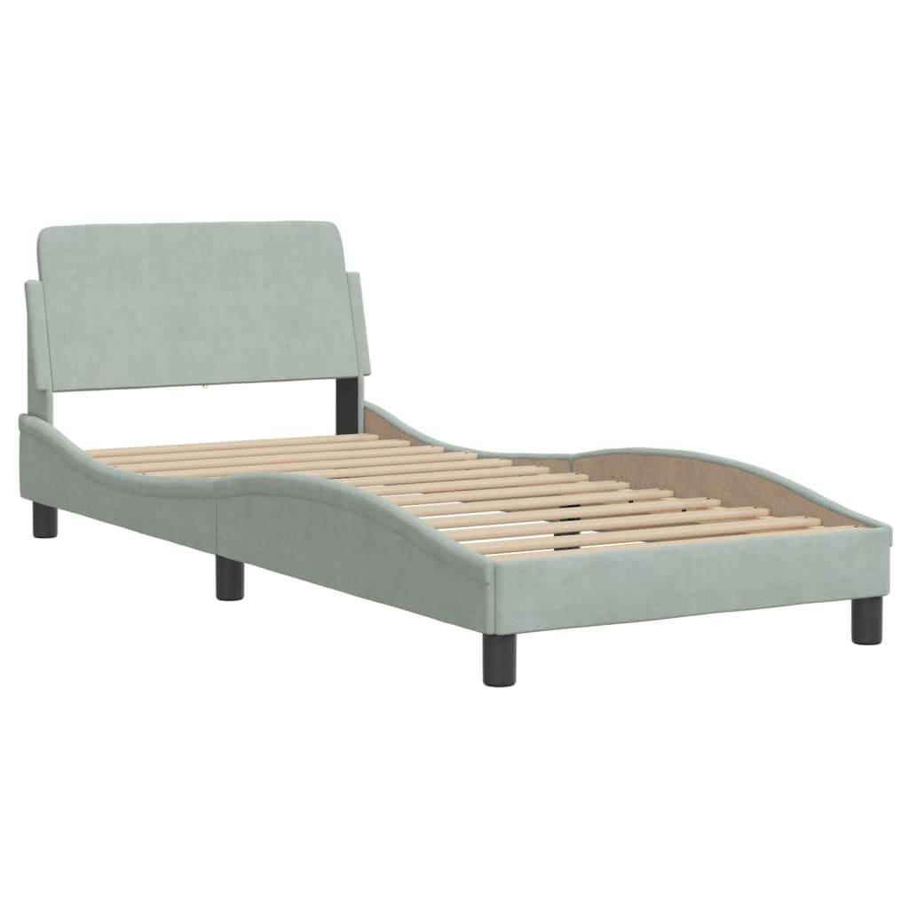 vidaXL Bettgestell ohne Matratze "Hanko" Hellgrau 80x200 cm Samt
