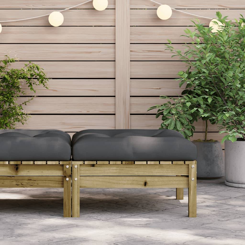vidaXL Gartenhocker mit Kissen Kiefernholz Imprägniert