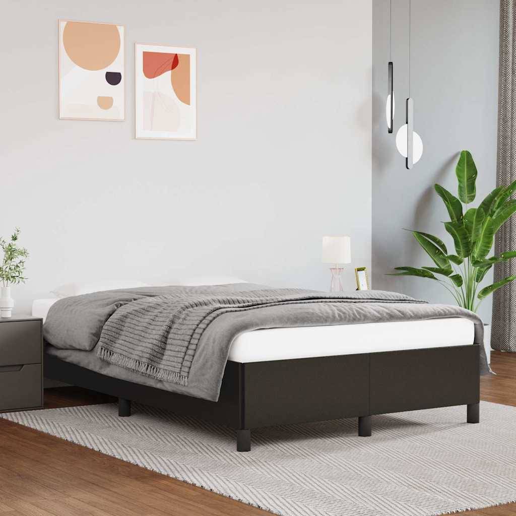 vidaXL Bettgestell ohne Matratze Schwarz 120x190 cm Kunstleder