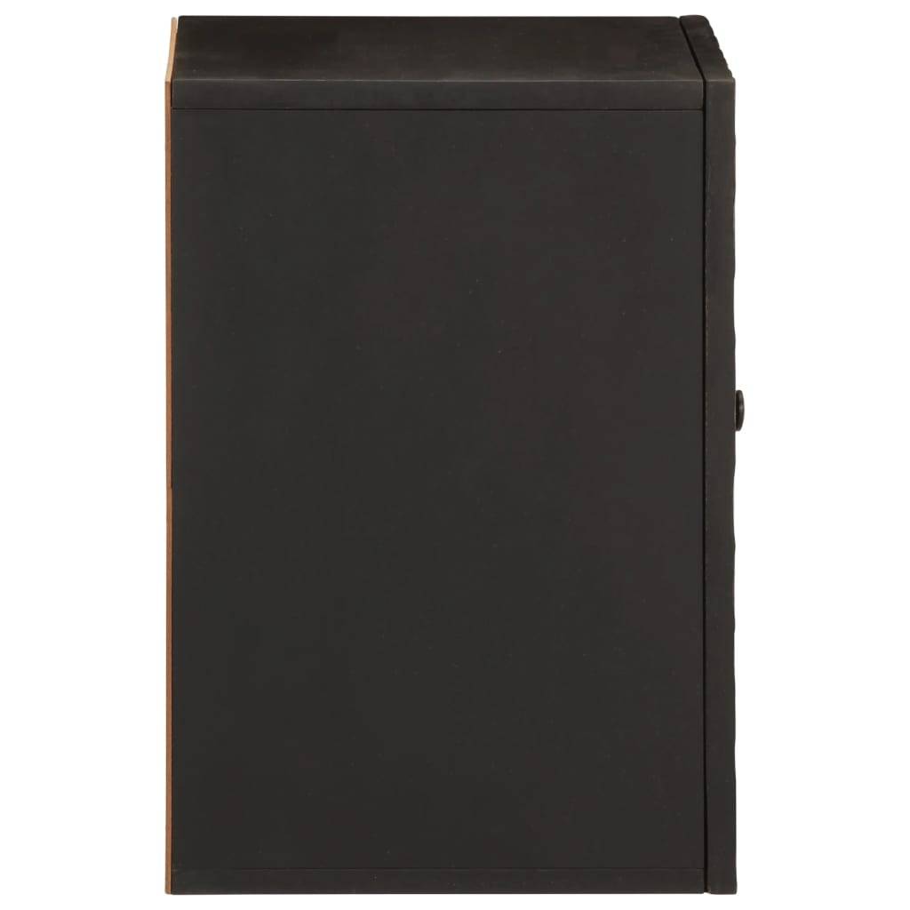 vidaXL Bad-Wandschrank Schwarz 38x33x48 cm Massivholz Mango