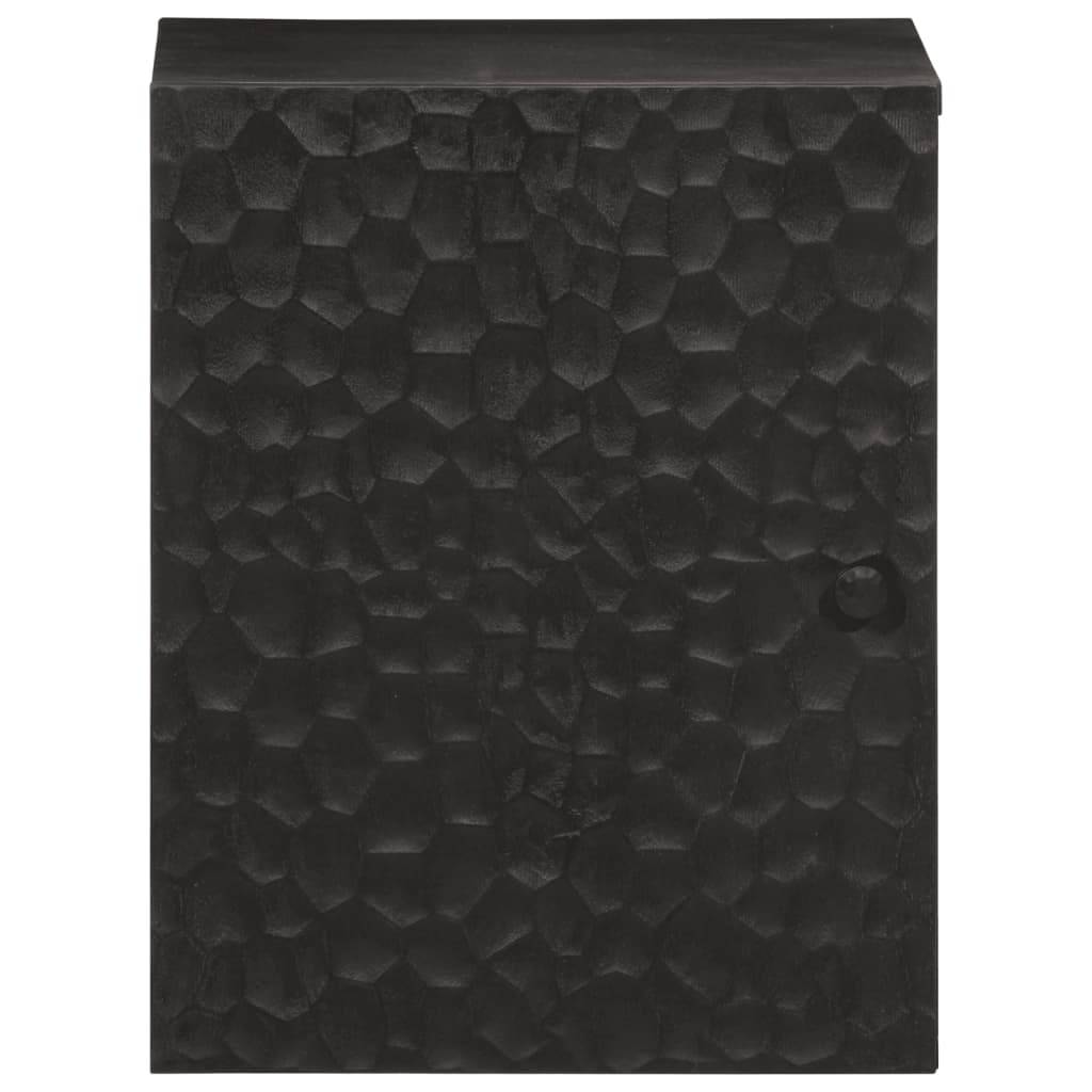 vidaXL Bad-Wandschrank Schwarz 38x33x48 cm Massivholz Mango