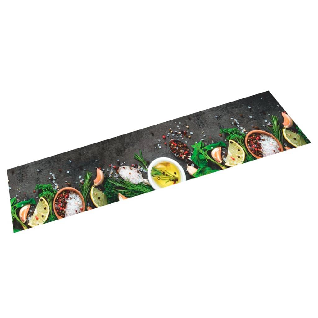 vidaXL Küchenteppich Waschbar Gewürze 60x300 cm Samt