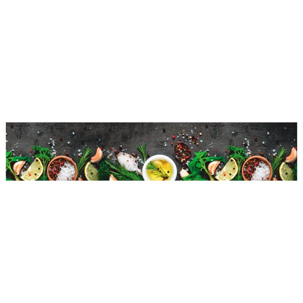 vidaXL Küchenteppich Waschbar Gewürze 60x300 cm Samt