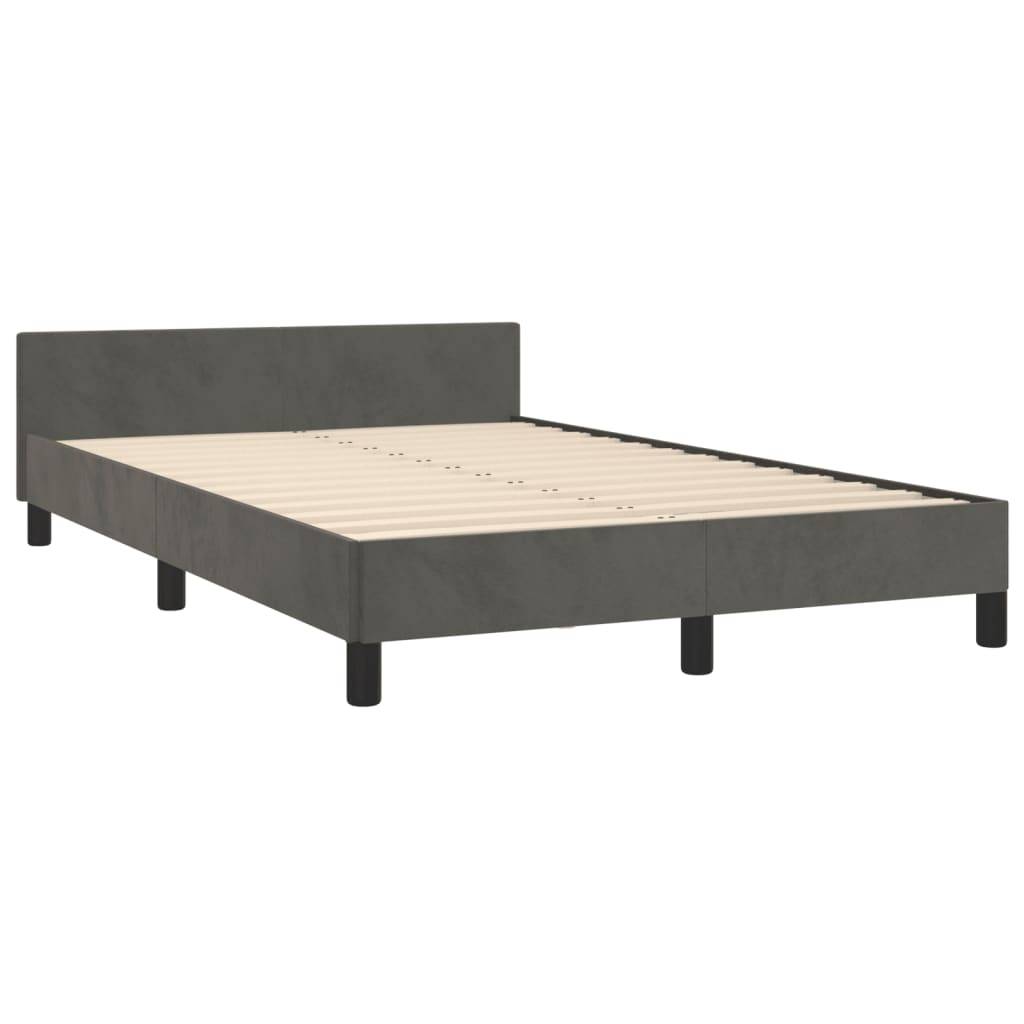 vidaXL Bettgestell ohne Matratze Dunkelgrau 120x190 cm Samt