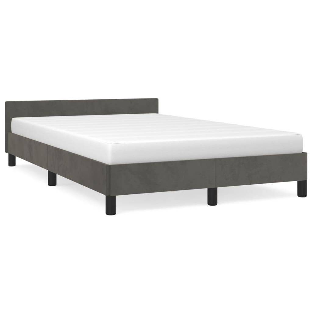 vidaXL Bettgestell ohne Matratze Dunkelgrau 120x190 cm Samt