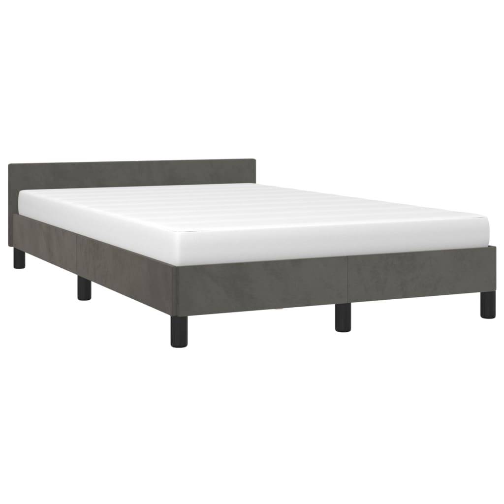 vidaXL Bettgestell ohne Matratze Dunkelgrau 120x190 cm Samt