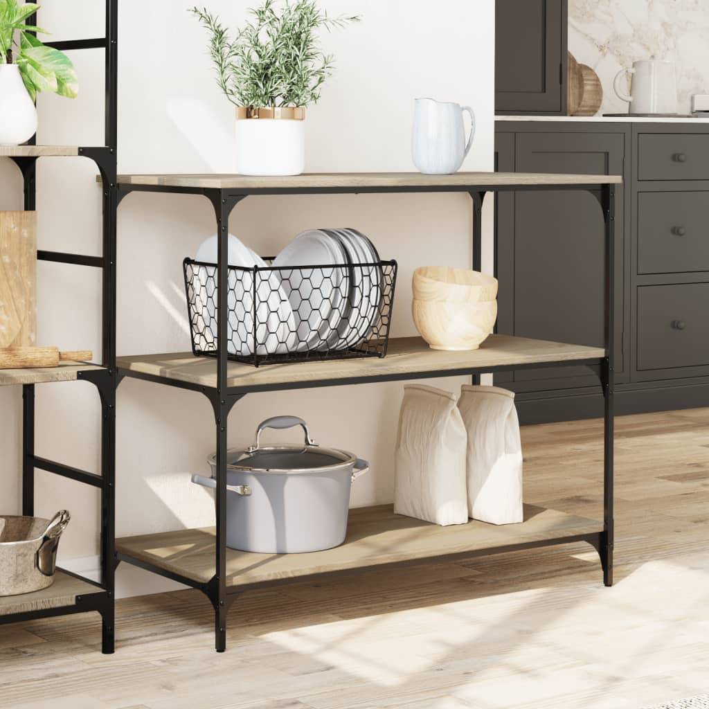 vidaXL Küchenwagen Sonoma-Eiche 102x50x95 cm Holzwerkstoff