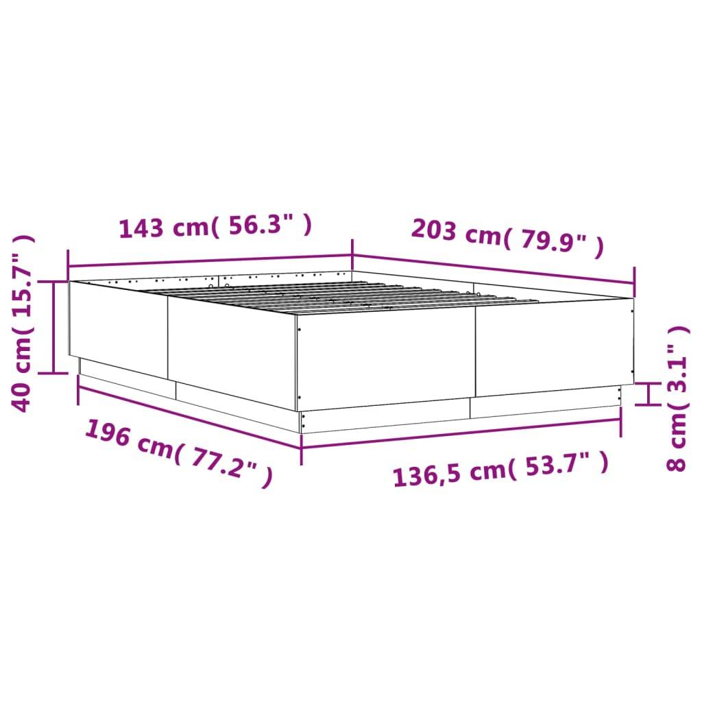 vidaXL Bettgestell Weiß 140x200 cm Holzwerkstoff