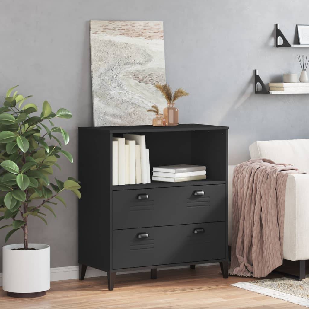 vidaXL Bücherschrank VIKEN Schwarz 80x40x90 cm Holzwerkstoff