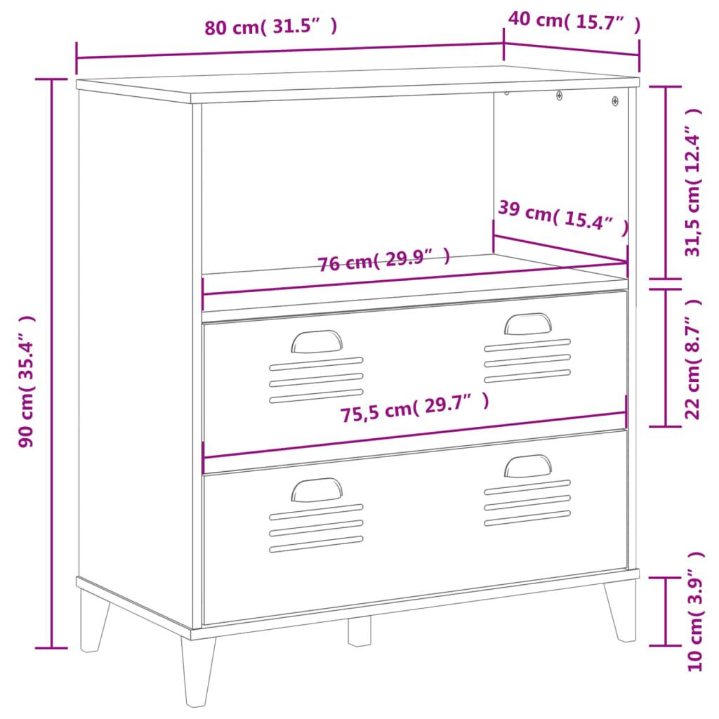 vidaXL Bücherschrank VIKEN Schwarz 80x40x90 cm Holzwerkstoff