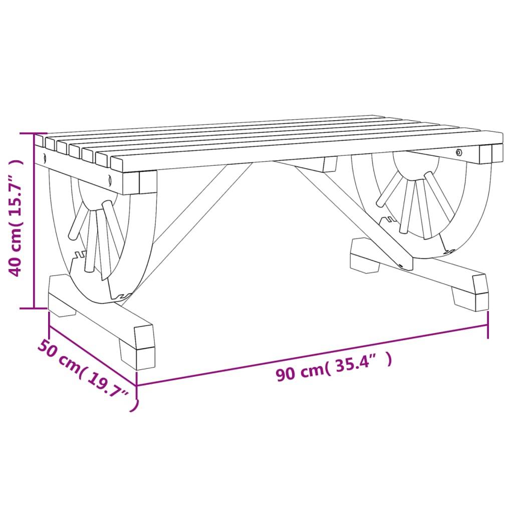 vidaXL Garten-Couchtisch 90x50x40 cm Massivholz Tanne