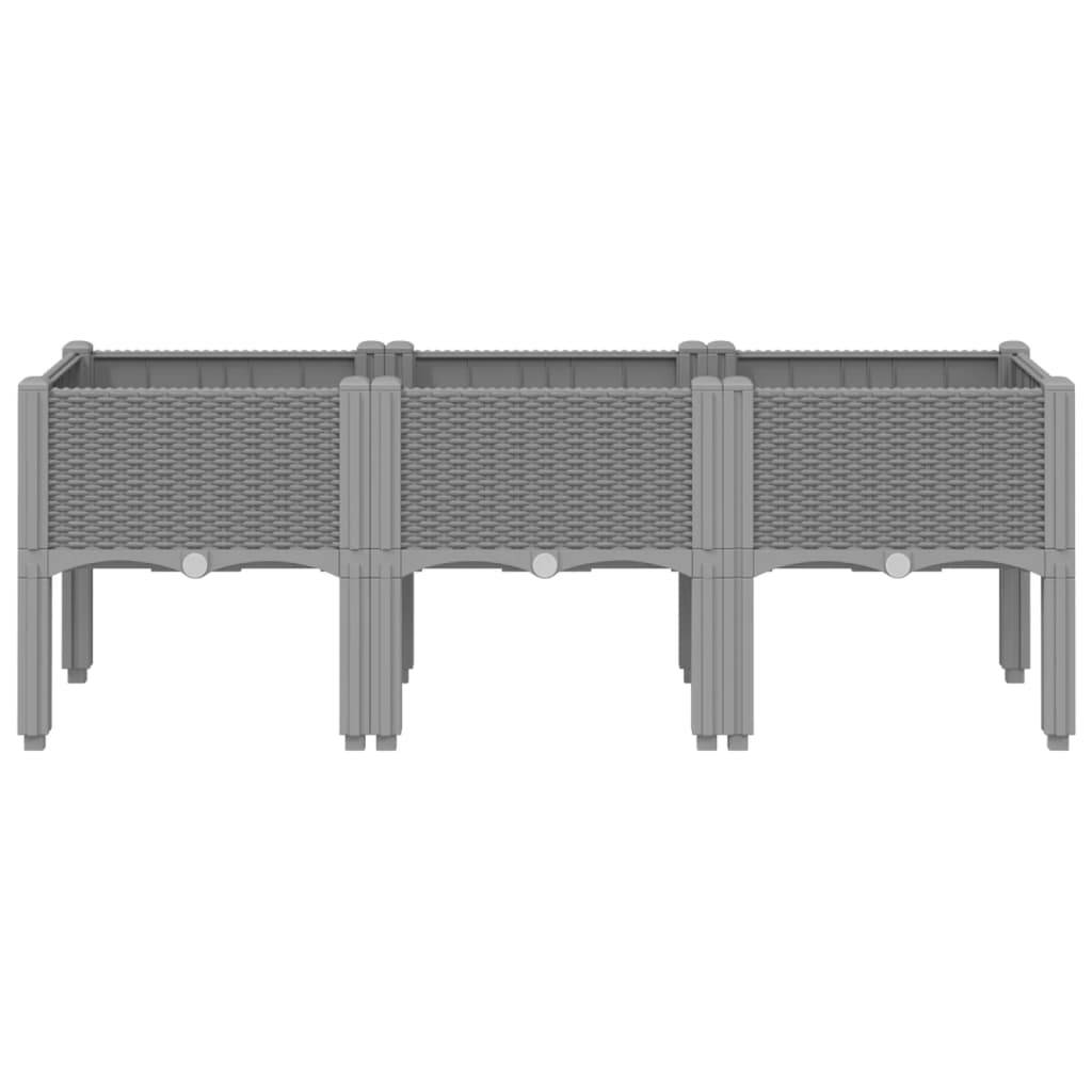 vidaXL Pflanzkasten mit Beinen Hellgrau 120x40x42 cm PP