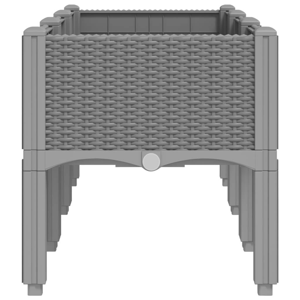 vidaXL Pflanzkasten mit Beinen Hellgrau 120x40x42 cm PP