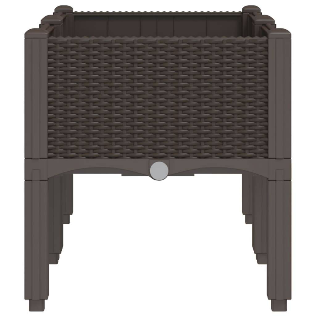 vidaXL Pflanzkasten mit Beinen Braun 80x40x42 cm PP