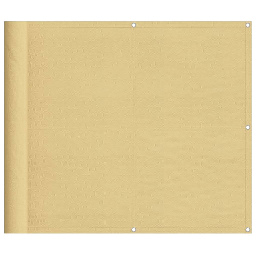 vidaXL Balkon-Sichtschutz Sandfarben 90x1000 cm 100% Polyester-Oxford