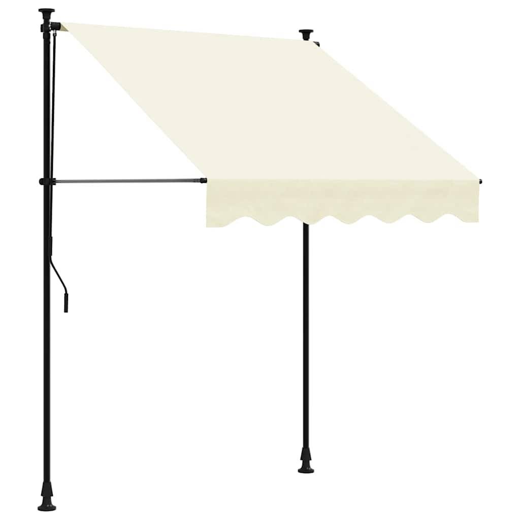 vidaXL Markise Einziehbar Creme 150x150 cm Stoff und Stahl