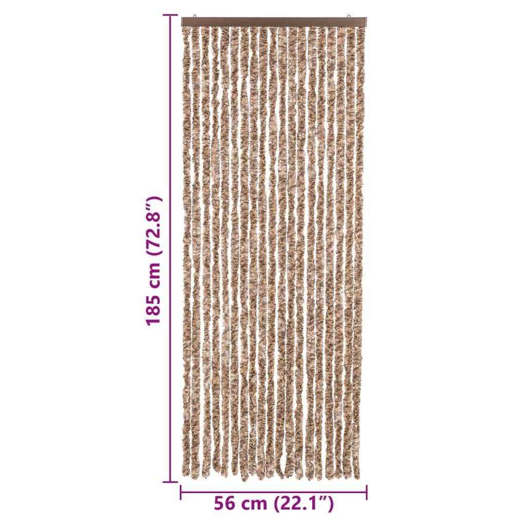 vidaXL Fliegenvorhang Beige und Dunkelbraun 56x185 cm Chenille