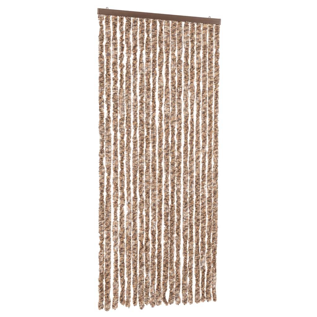 vidaXL Fliegenvorhang Beige und Dunkelbraun 56x185 cm Chenille