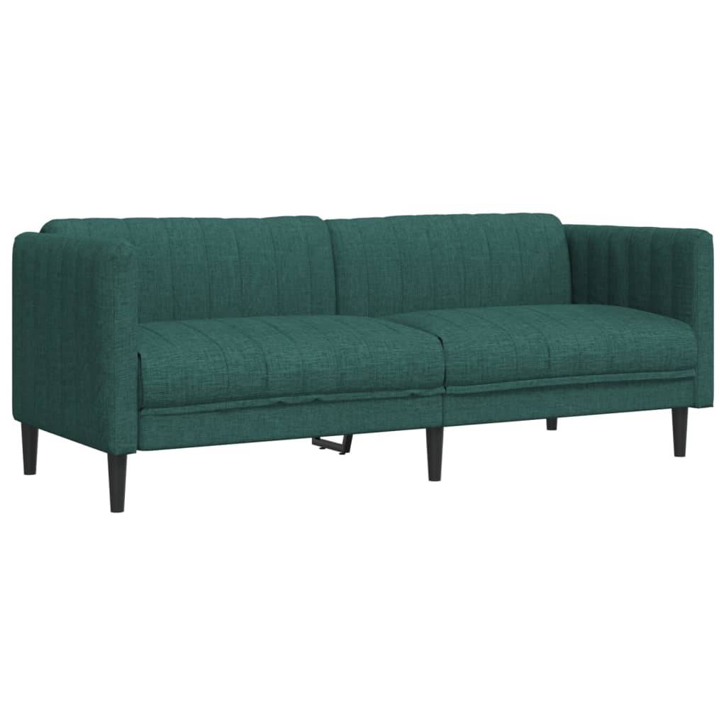 vidaXL Sofa 3-Sitzer Dunkelgrün Stoff