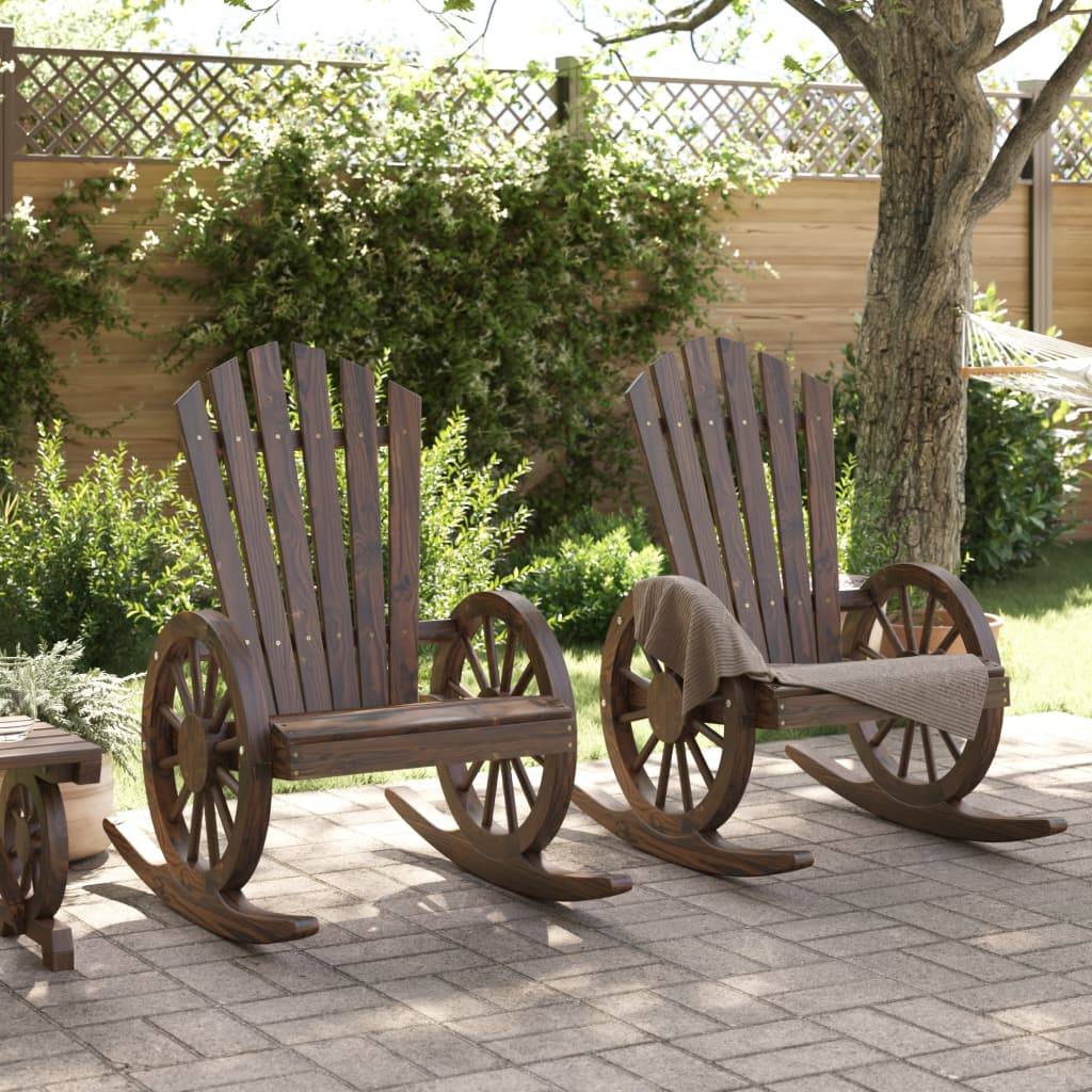 vidaXL Adirondack-Schaukelstühle 2 Stk. Massivholz Tanne