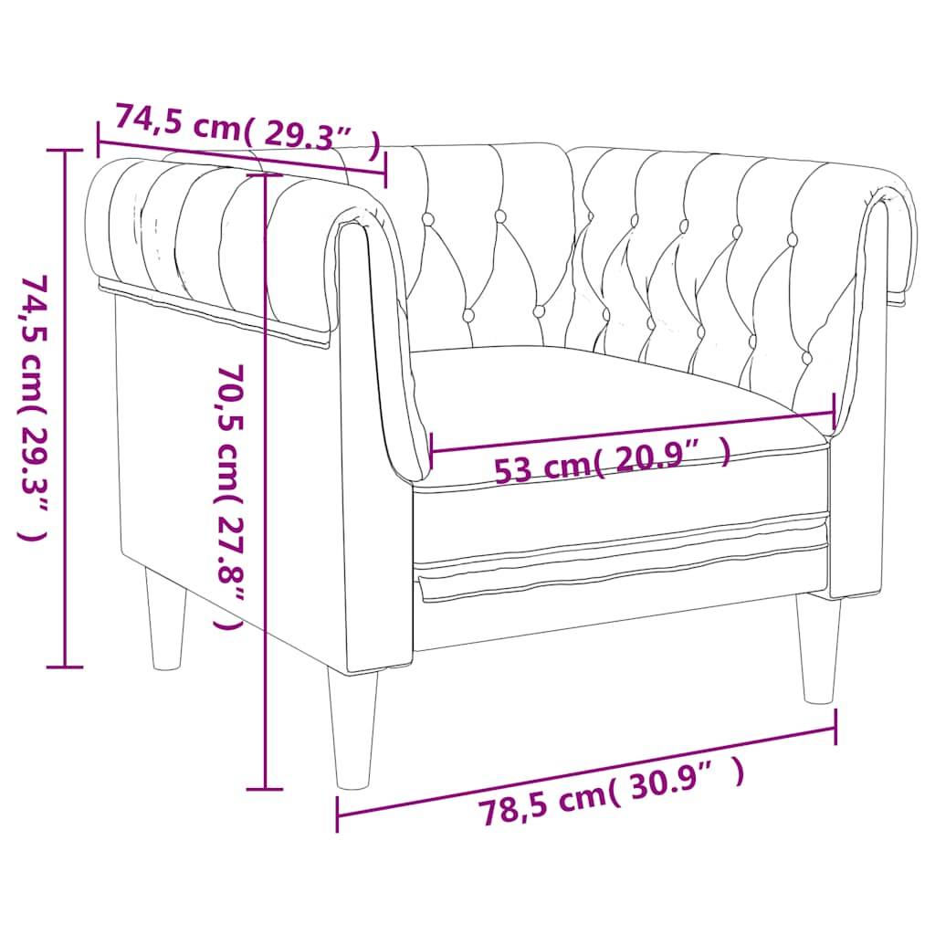 vidaXL Chesterfield-Sessel Dunkelbraun Stoff