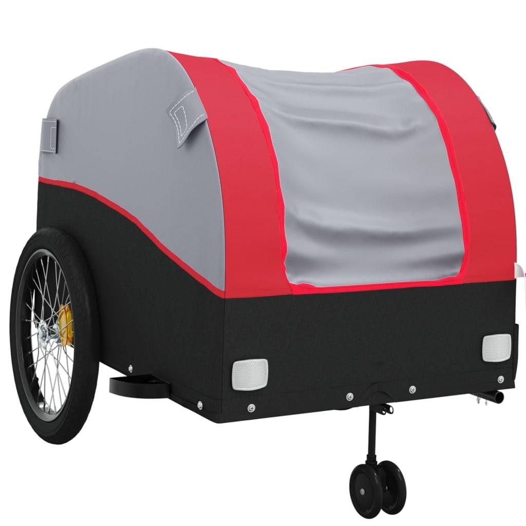 vidaXL Fahrradanhänger Schwarz und Rot 45 kg Eisen