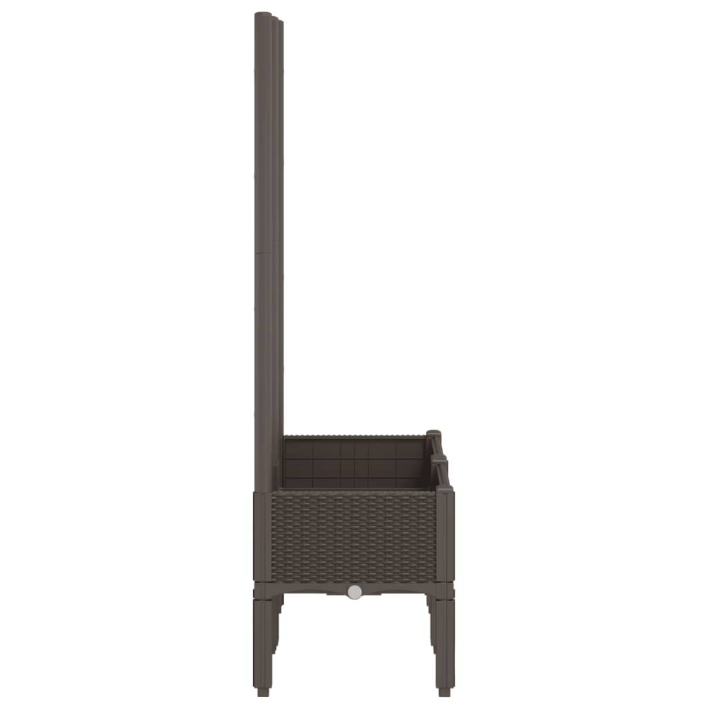 vidaXL Pflanzkübel mit Rankgitter Braun 80x40x142 cm PP